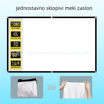 Projektorski ekran od mliječne svile, 100–150 inča, prijenosni HD ekran za kućnu i vanjsku upotrebu