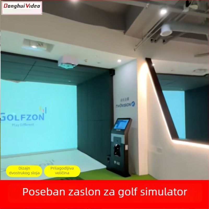 Prilagođena unutarnja zavjesa za golf-simulator s otpornošću na udarce, HD dvostruki sloj tkanine za apsorpciju zvuka, pogodna kao platno za cilj ili projekcijsko platno