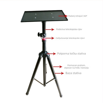 Prenosno trojnožno postolje za projektor s čvrstom pločom 40×30 cm