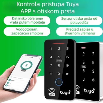 Pametna brava za otključavanje mobitelom, vodootporna na otvorenom, pristup otiskom prsta i lozinkom, elektronički mehanizam za jednokrilna vrata