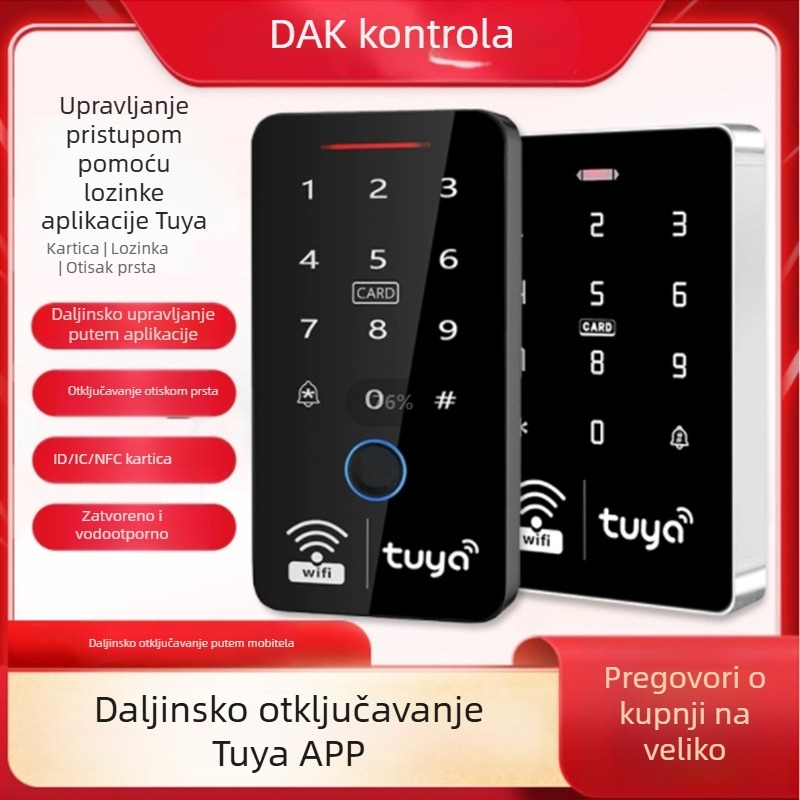 Pametna brava za otključavanje mobitelom, vodootporna na otvorenom, pristup otiskom prsta i lozinkom, elektronički mehanizam za jednokrilna vrata
