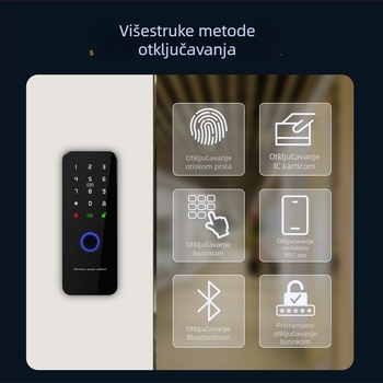 Zhendi biometrijski sustav za pristup s otiskom prsta i čitačem kartica, sve-u-jednom za drvena i metalna vrata, paket s električnim zaključavanjem Zd-W203
