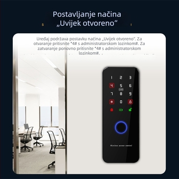 Zhendi biometrijski sustav za pristup s otiskom prsta i čitačem kartica, sve-u-jednom za drvena i metalna vrata, paket s električnim zaključavanjem Zd-W203