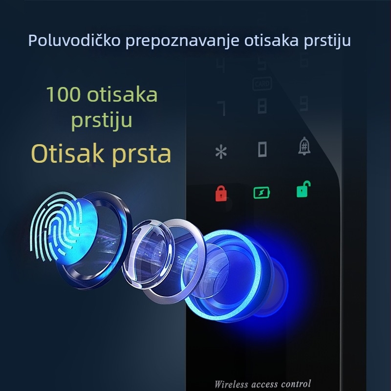 Zhendi biometrijski sustav za pristup s otiskom prsta i čitačem kartica, sve-u-jednom za drvena i metalna vrata, paket s električnim zaključavanjem Zd-W203