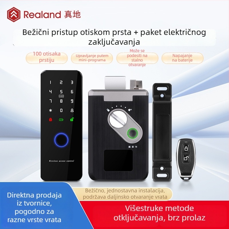 Zhendi biometrijski sustav za pristup s otiskom prsta i čitačem kartica, sve-u-jednom za drvena i metalna vrata, paket s električnim zaključavanjem Zd-W203