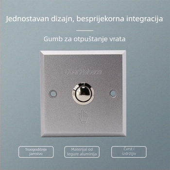 GEKRONE metalni tipkasti prekidač, panel od aluminijske legure s brušenom površinom, vrata sa senzorom i sustavom kontrole pristupa