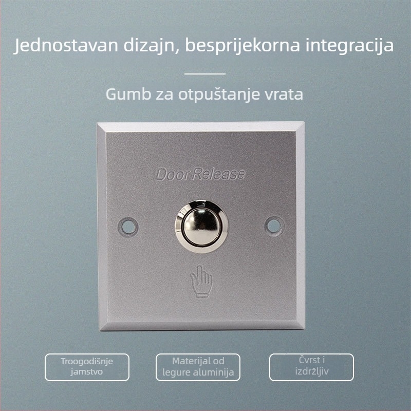 GEKRONE metalni tipkasti prekidač, panel od aluminijske legure s brušenom površinom, vrata sa senzorom i sustavom kontrole pristupa