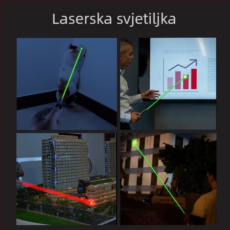 Smiling Shark laserska igračka za mačke, aluminijska legura, punjiva, dug domet, crveno-zelena LED indikacija