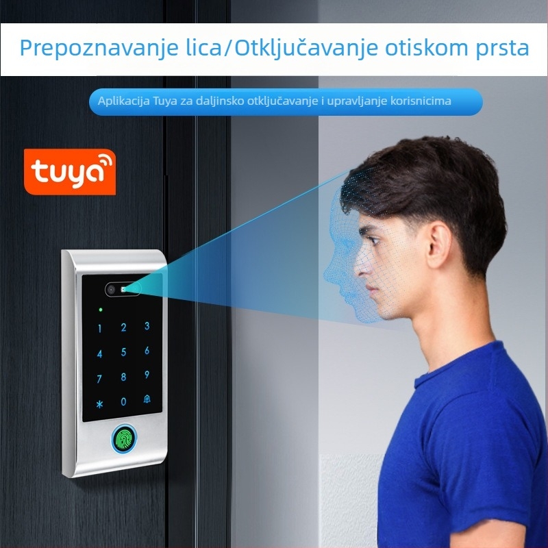 Secukey VF6-WIFI: Graffiti Smart serija od legure cinka — sve-u-jednom sustav kontrole pristupa s čitačem kartice, lozinkom, otiskom prsta i prepoznavanjem lica, vodootporan