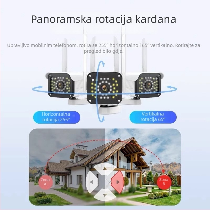 HD vanjska bežična kamera za nadzor s noćnim vidom, 4G za kućno praćenje – izuzetno jasna slika