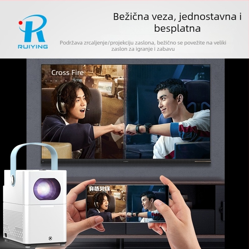 V1 prijenosni projektor za kućni kino, 720p (1280x720), 200 ANSI lumena, projekcija do 180 inča