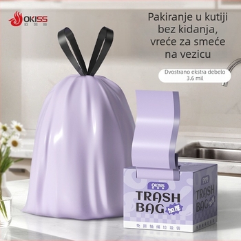 Debela vrećica za smeće sa šnuralom, kućna upotreba, velika kuhinjska veličina, jednokratna plastična vrećica
