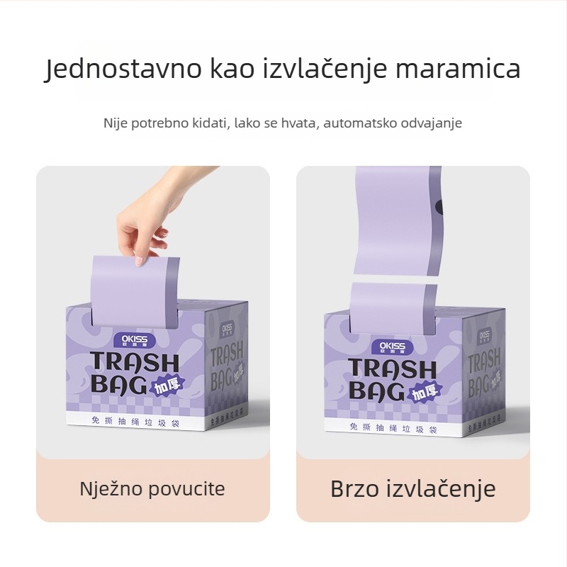 Debela vrećica za smeće sa šnuralom, kućna upotreba, velika kuhinjska veličina, jednokratna plastična vrećica