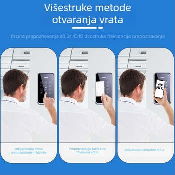 Dvostruko otporan sustav kontrole pristupa s lozinkom i NFC za mobilni telefon, elektromagnetski mehanizam zaključavanja za jednostruka i dvostruka staklena vrata