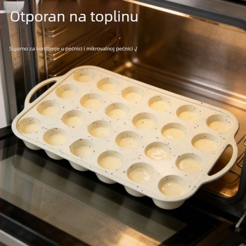 Kružna silikonska forma za pečenje, ojačana čeličnim, 24 kalupa za muffine, neprijanjajuća kućna forma za pečenje