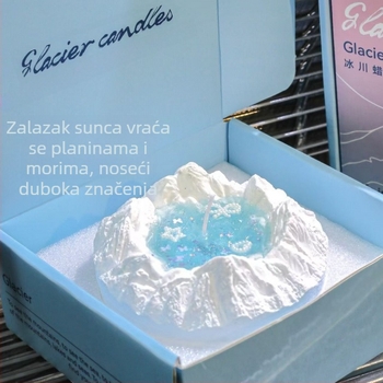 Kutija poklona s ledenim motivom i nišnim mirisnim svijećama za rođendane djevojčica, citrusni miris za spavaću sobu.