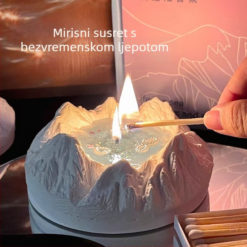 Kutija poklona s ledenim motivom i nišnim mirisnim svijećama za rođendane djevojčica, citrusni miris za spavaću sobu.