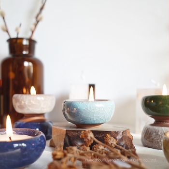Keramička šalica s ledenim pukotinama za DIY aromatične svijeće, posuda za sojin vosak, kreativni držač svijeće