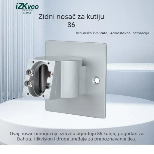 Zidni držač za 86-kutiju za sustave kontrole pristupa s prepoznavanjem lica, kompatibilan s modelima Hikvision, Zhongkong i Dahua