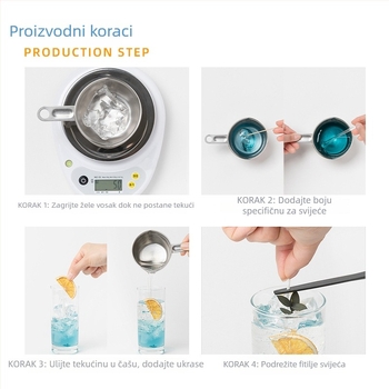 Set materijala za želatinske svijeće – prozirni aromatski sirovinski materijali za svijeće, 500 g kristalnog voska