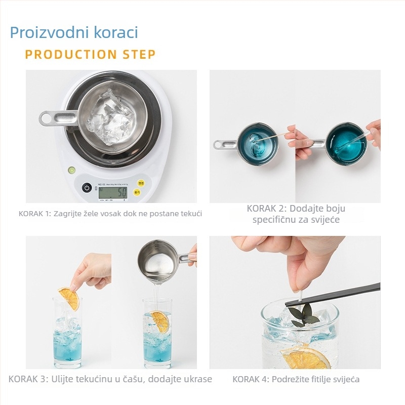 Set materijala za želatinske svijeće – prozirni aromatski sirovinski materijali za svijeće, 500 g kristalnog voska