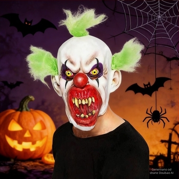 Lateks maska zlog klauna za Halloween, horor zombie, krvavi dodatak za glavu