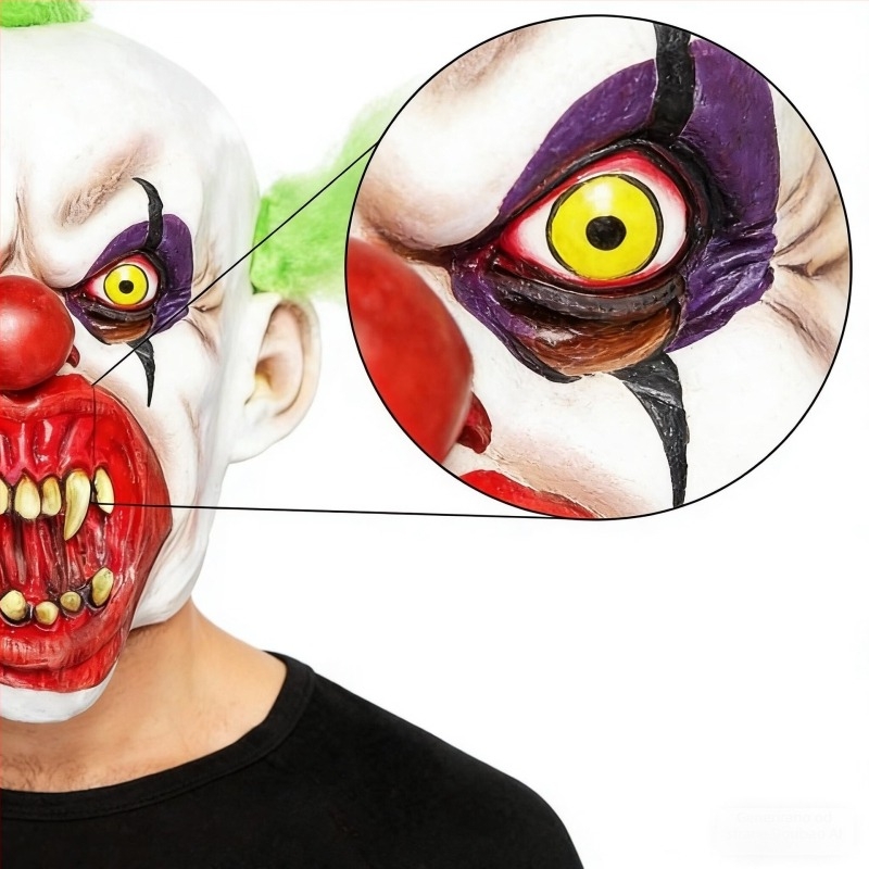 Lateks maska zlog klauna za Halloween, horor zombie, krvavi dodatak za glavu