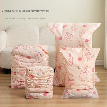 Vakuumske vreće za kompresiju bez pumpe — za jakne s perjem i plišane igračke, vreće otporne na prašinu i vlagu, zatvorene vreće za pokrivače