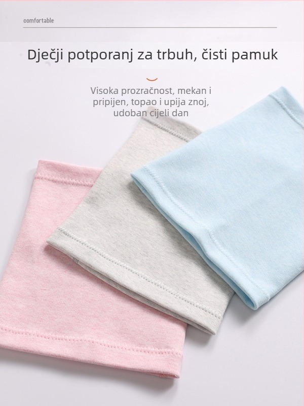 Pamučni bebački pojas za struk: toplina i prozračnost, produženi opseg struka za dojenčad i malu djecu, zaštita pupka i trbuha