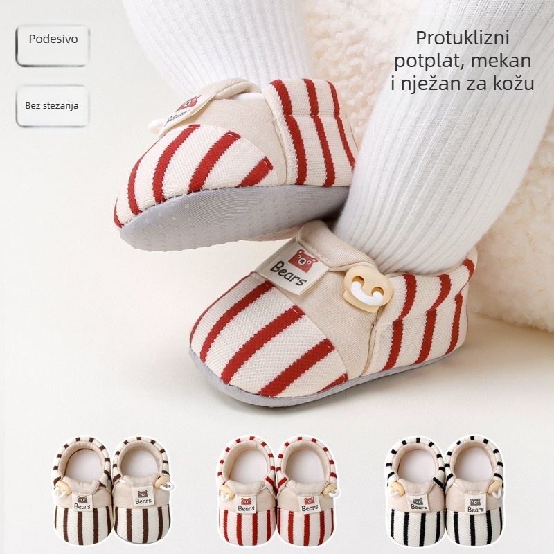Bebeće cipele za hodanje s mekanom protukliznom potplatom, prozračni gornji dio od pamuka, unisex, 6–12 mjeseci