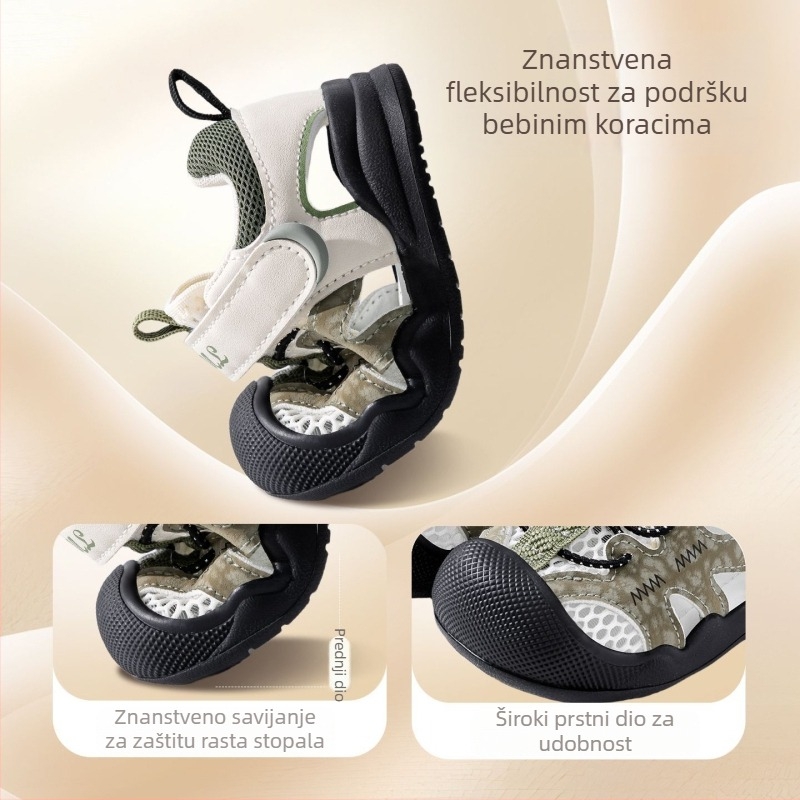 2026 ljetne sandale za bebe i malu djecu s prorezanim dizajnom, zaštićeni prsti, protuklizna mekana podloga, Velcro, prozračne