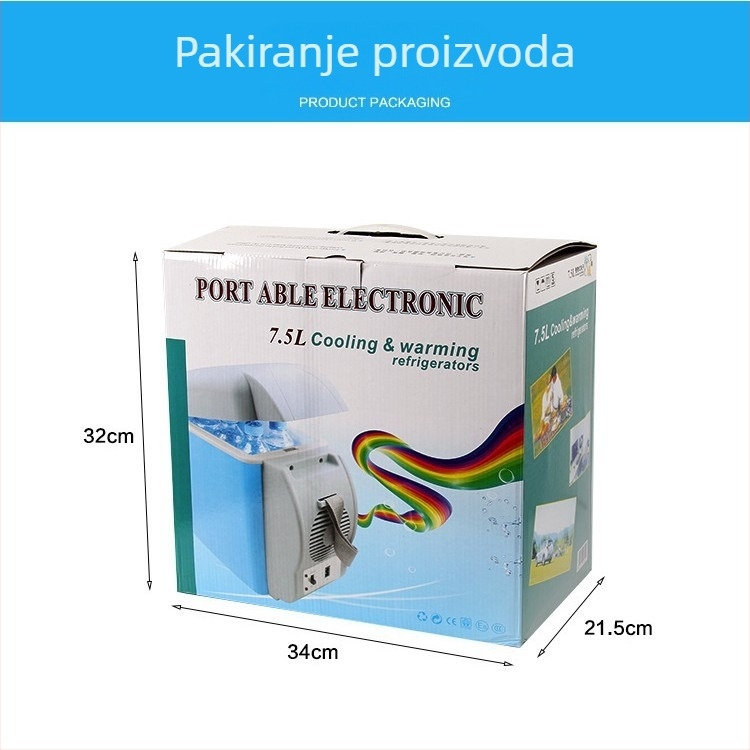 Prijenosna 7,5 L hladnjak za auto i dom, kompaktni mini frižider s držačem za čaše