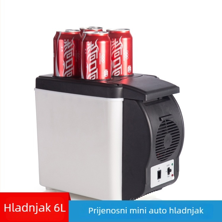 12V prenosivi auto hladnjak, 6L, dvostruka namjena – hlađenje i grijanje, mini hladnjak za auto