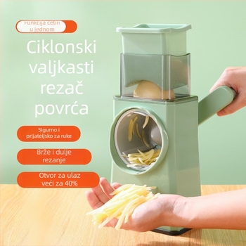 Ručni višenamjenski rezač za povrće s valjkastim nožem i strugalicom za krumpire i rotkvice