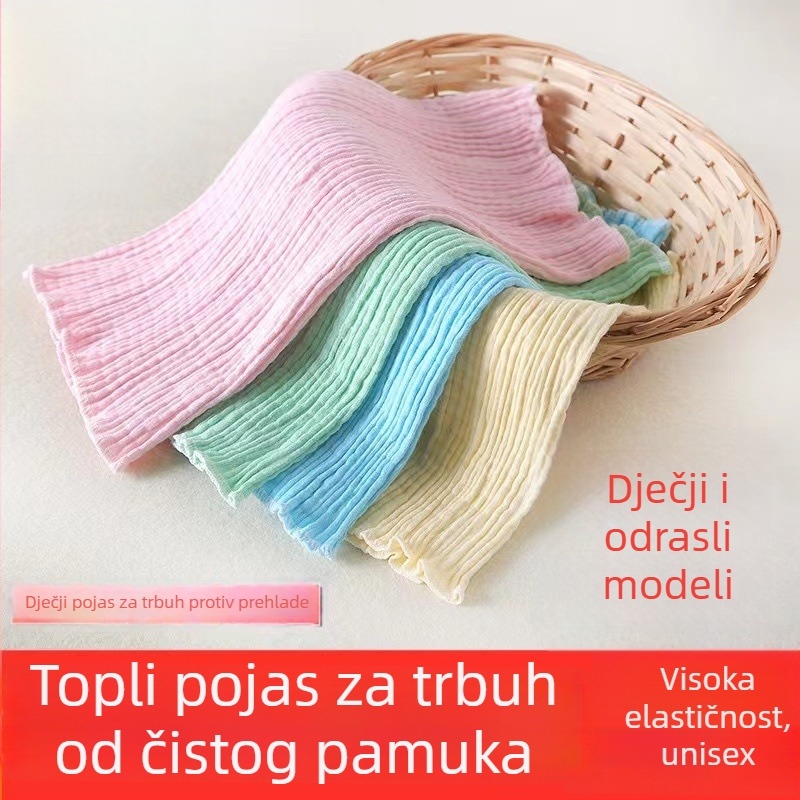 Pamučni pojas za struk — topao i prozračan za proljeće i ljeto, podrška trudničkom trbuhu, zaštita trbuha i maternice