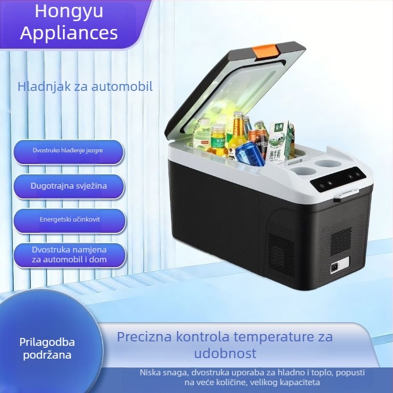 Prijenosni DC kompresor hladnjak za auto i dom, 16–20 L, 12–24 V, mini hladnjak za kampiranje