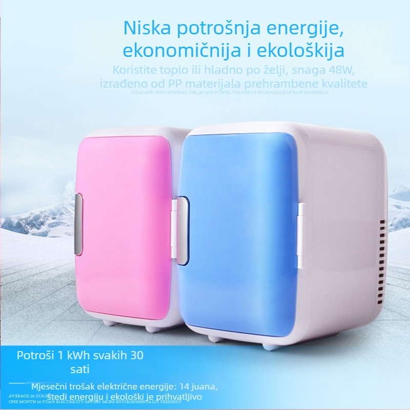 4L mini auto hladnjak s jednim vratima – prijenosni, za auto i studentski dom, za pohranu kozmetike