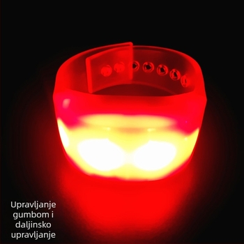 LED svijetleća narukvica za koncerte s bežičnim daljinskim upravljačem, tisk logotipa do 25×40 mm, više boja