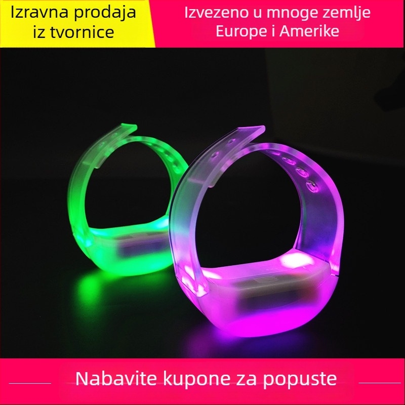 LED svijetleća narukvica za koncerte s bežičnim daljinskim upravljačem, tisk logotipa do 25×40 mm, više boja