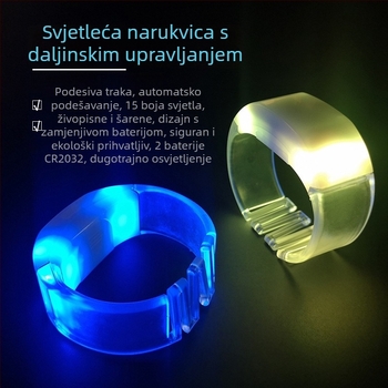 LED svijetleći narukvica s daljinskim upravljanjem za koncerte, barove i glazbene festivale