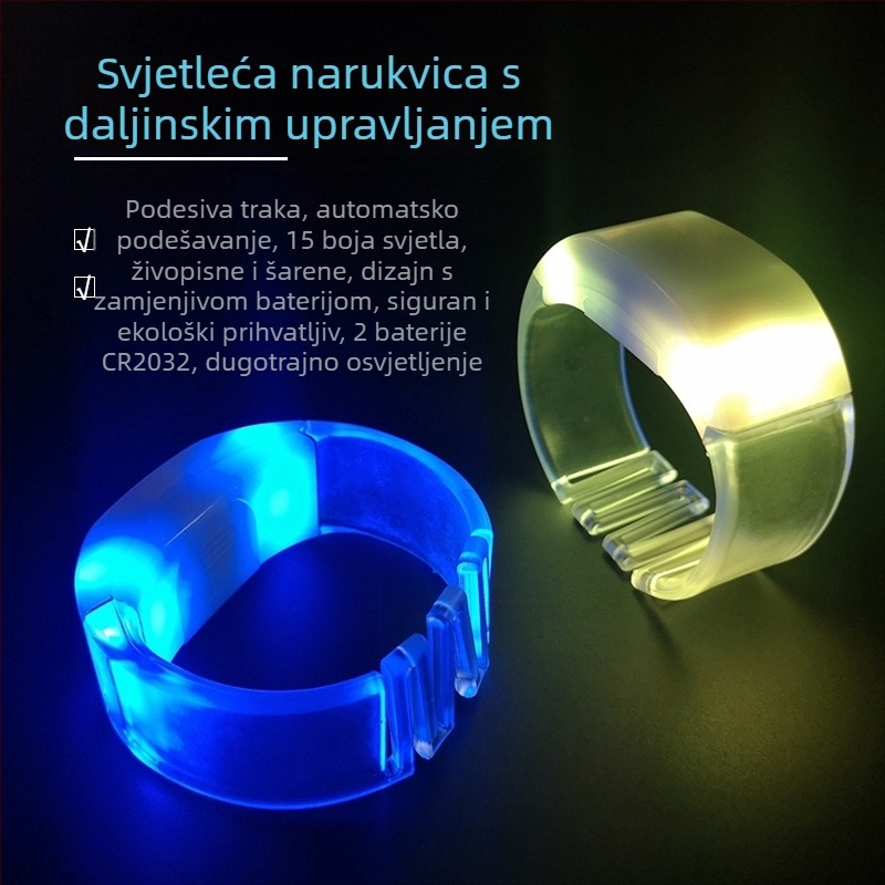 LED svijetleći narukvica s daljinskim upravljanjem za koncerte, barove i glazbene festivale