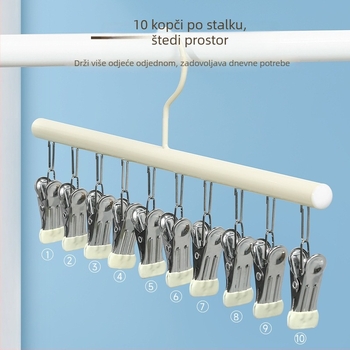 Nerđajući stalak za sušenje čarapa s višestrukim klipsama, za balkon ili studentski dom; pogodan za dječje čarape i donje rublje