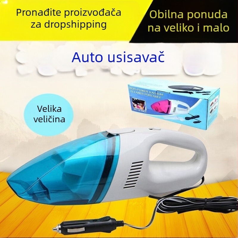 12V usisavač za automobil, plavo-bijeli, 1900Pa, 60W, 3 m kabel, napajanje iz cigaretne utičnice