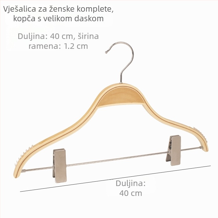 Drveni držač za odjeću sa klipsama, protuklizni, višenamjenski, za kućnu upotrebu