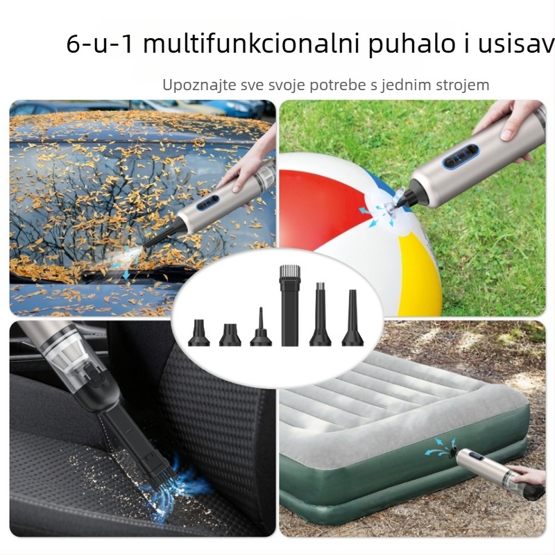 Prijenosni bežični usisavač za auto s funkcijom naduvavanja – višenamjenski, sve-u-jednom