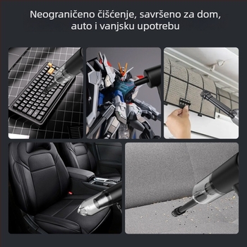 Automobilski usisavač s dvostrukom funkcijom: snažan usis, bezčetkasti motor, ugrađeni inflator, digitalni LED zaslon