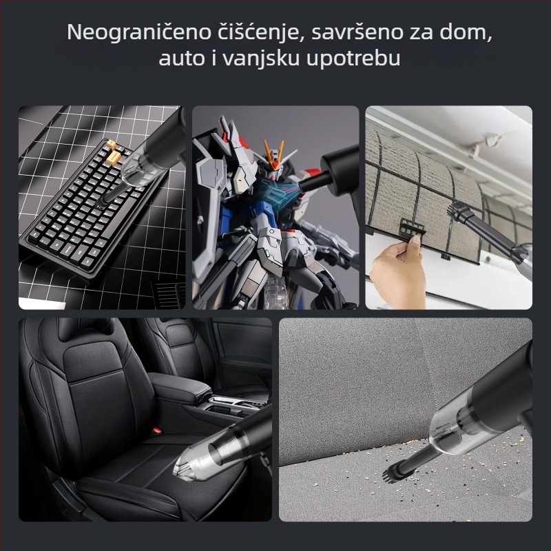 Automobilski usisavač s dvostrukom funkcijom: snažan usis, bezčetkasti motor, ugrađeni inflator, digitalni LED zaslon