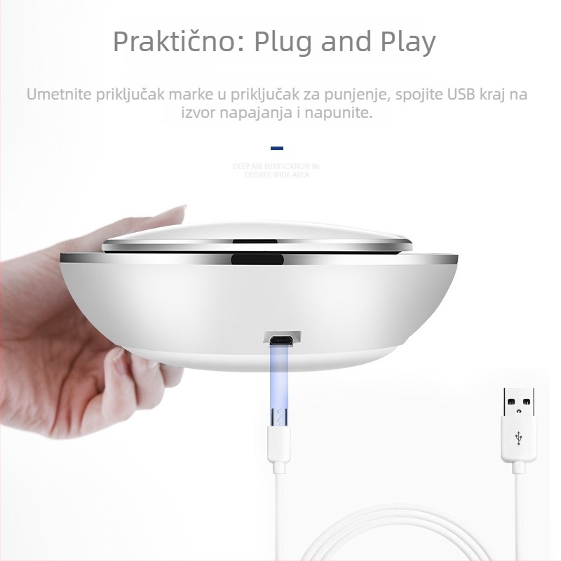 Automobilski pročišćivač zraka s aromaterapijom, USB napajanje, negativni ioni