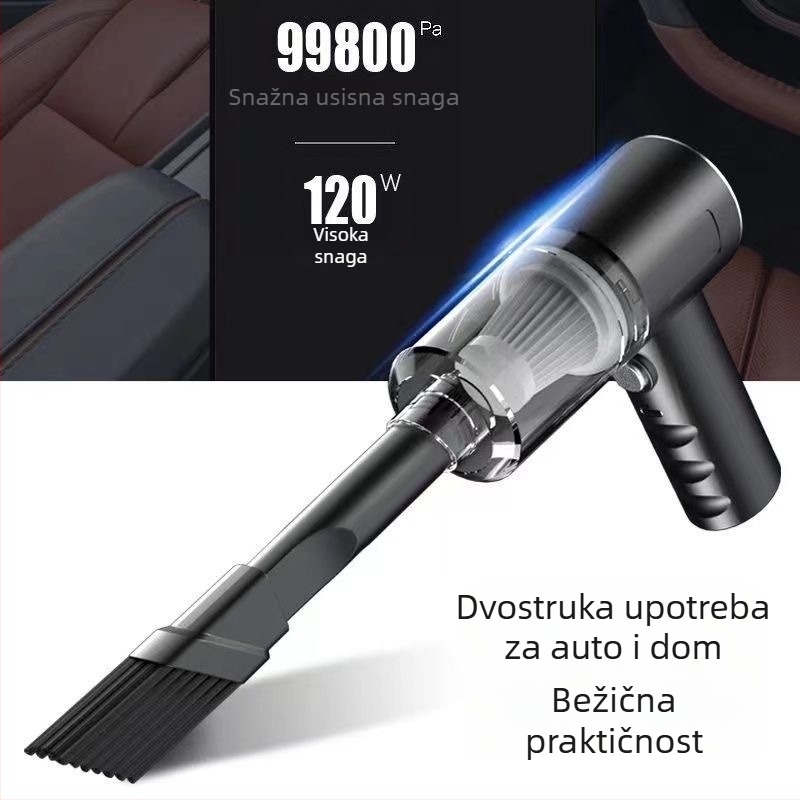 3-u-1 bežični ručni usisavač za auto i dom – snažan, prenosan, bežično punjenje