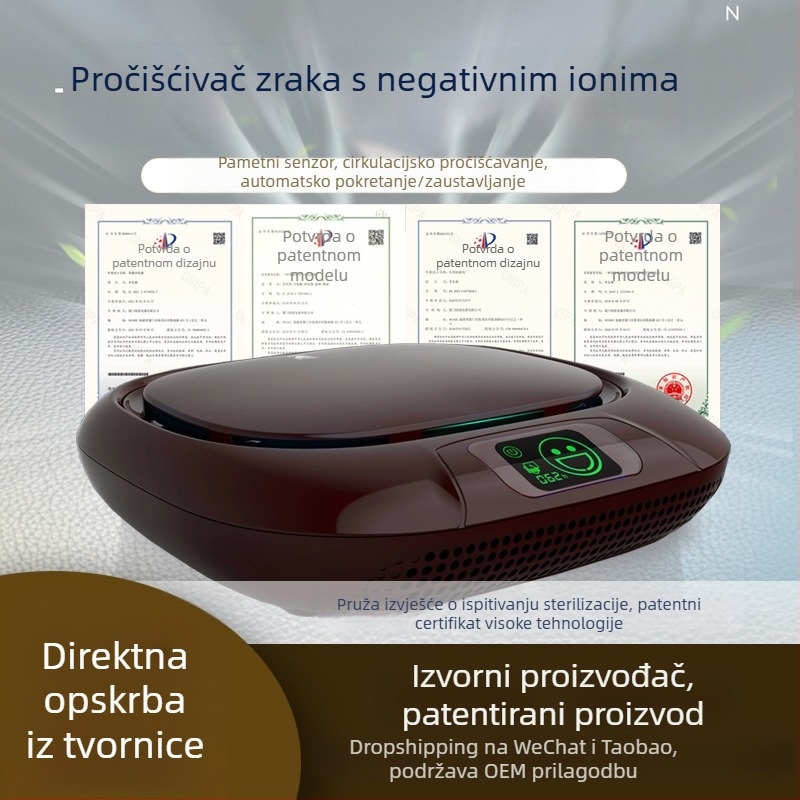 Greenness Automobilski pročišćivač zraka OZ-80 s negativnim ionima, sterilizacija, uklanjanje prašine i mirisa, PM2.5 pročišćavanje